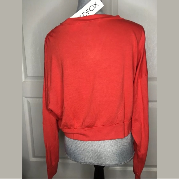 NWT WILDFOX Red French Terry Sweatshirt - Picture 3 of 6